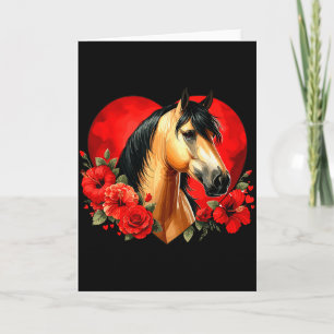 Tarjeta Mi caballo es mi San Valentín Caballo Buckskin Hib