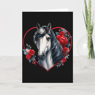 Tarjeta Mi caballo es mi San Valentín _ Rosas de caballo g