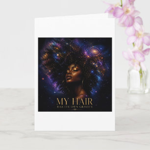 Tarjeta Mi cabello tiene su propia gravedad Cósmico Afro G