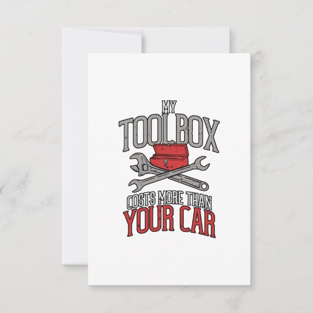 Tarjeta Mi caja de herramientas cuesta más que tu regalo m (Anverso)