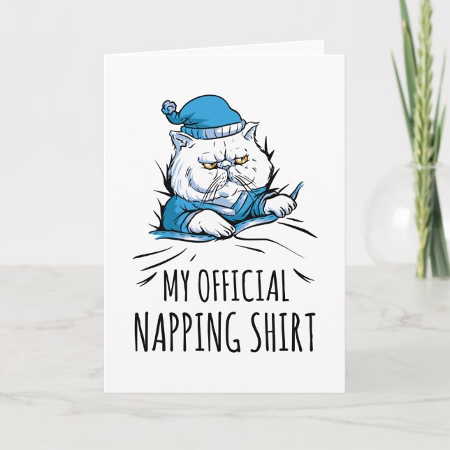 Tarjeta Mi camisa oficial de dormir con Perro dormido (Anverso)