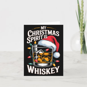 Tarjeta Mi camiseta de Navidad es Whisky Divertido Santa F