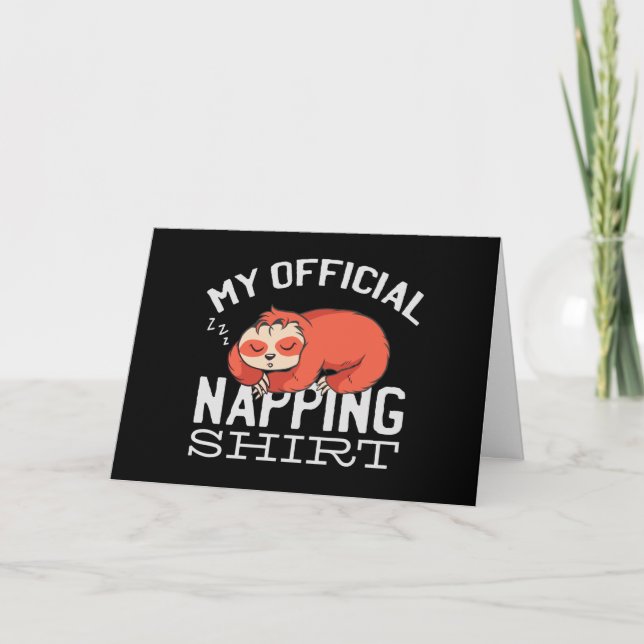 Tarjeta Mi camiseta oficial para dormir la siesta - Lazy l (Anverso)