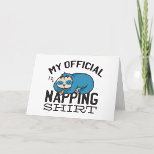 Tarjeta Mi camiseta oficial para dormir la siesta - Lazy l