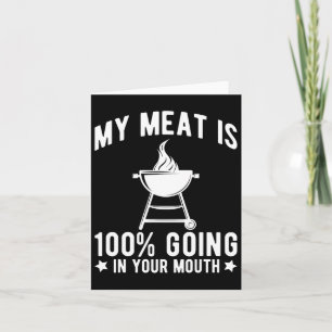 Tarjeta Mi Carne Va 100% En Tu Boca Divertida Bbq Gril