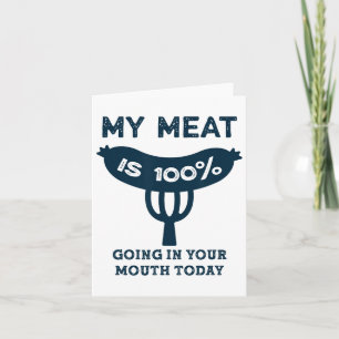 Tarjeta Mi Carne Va 100% En Tu Boca Divertida Bbq Gril