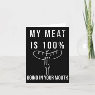 Tarjeta Mi Carne Va 100% En Tu Boca Divertida Bbq Gril