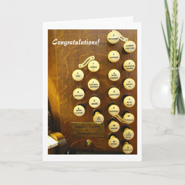 Tarjeta Mi carta de felicitaciones por el órgano ideal (Anverso)