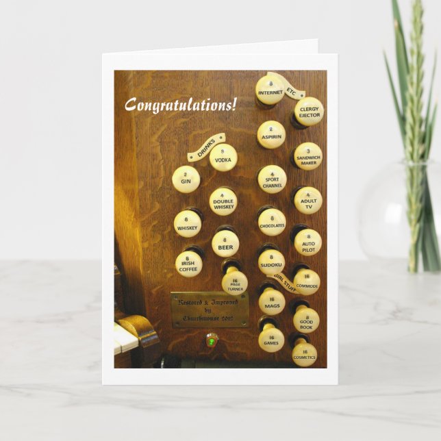 Tarjeta Mi carta de felicitaciones por el órgano ideal (Anverso)