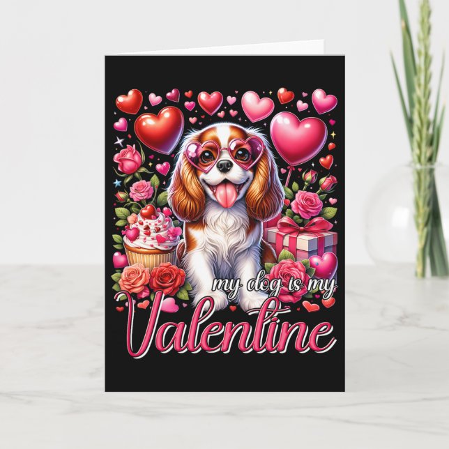 Tarjeta Mi Cavalier King Charles Spaniel es mi San Valentí (Anverso)