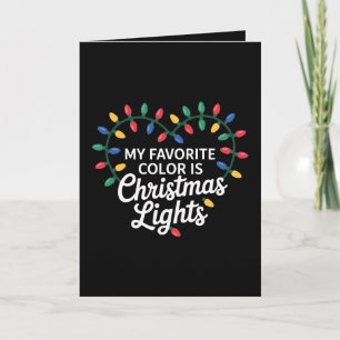 Tarjeta Mi color favorito es luces de Navidad corazón Navi