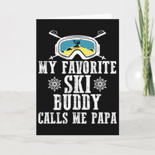 Tarjeta Mi compañero de esquí favorito me llama papá diver