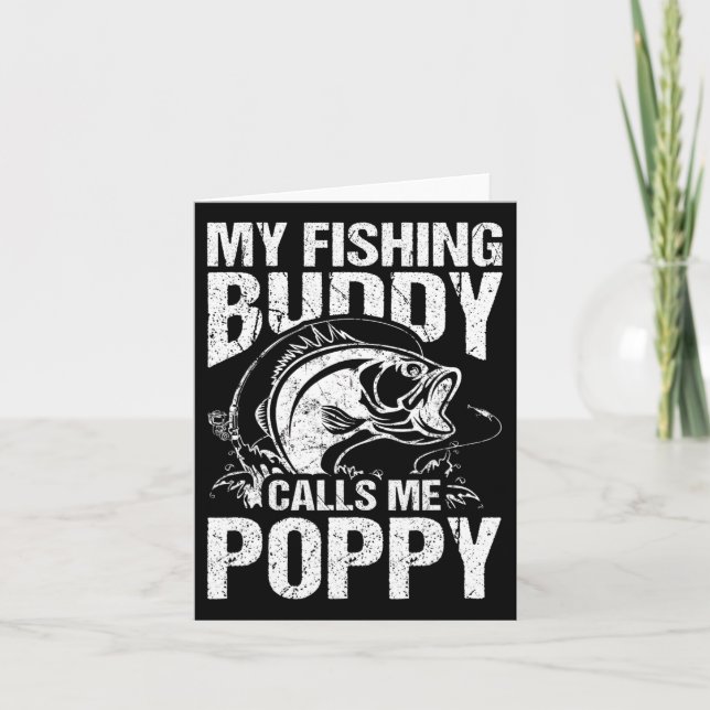 Tarjeta Mi compañero de pesca me llama Poppy Día del Padre (Anverso)