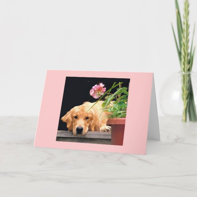 Tarjeta Mi corazón es tuyo de Golden Retriever (Anverso)