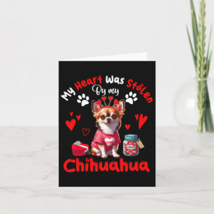 Tarjeta Mi corazón fue robado por mi perro chihuahua San V