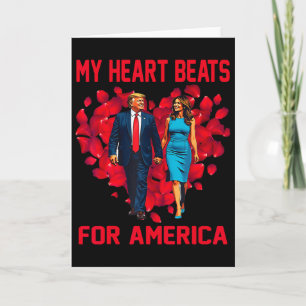 Tarjeta Mi corazón late por América Trump Día de San Valen