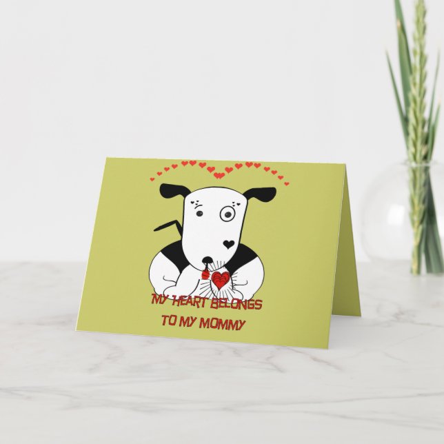 Tarjeta Mi corazón le pertenece a mi mamá (Anverso)