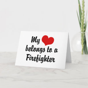 Tarjeta Mi corazón pertenece a un bombero