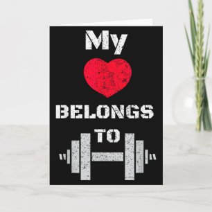 Tarjeta Mi corazón pertenece al gimnasio - divertido día d