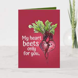 Tarjeta "Mi corazón remolacha solamente por ti"