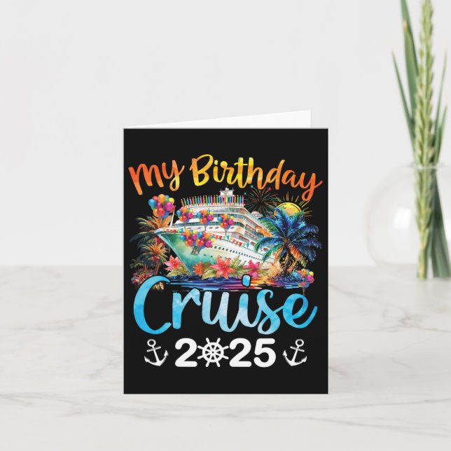 Tarjeta Mi crucero de cumpleaños 2025 para vacaciones en c (Anverso)