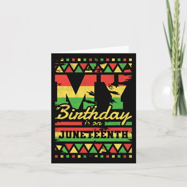 Tarjeta Mi cumpleaños es el Juneteenth  (Anverso)