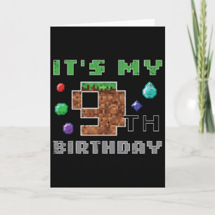 Tarjeta Mi cumpleaños número 9 Pixel 9 Videojuegos Gamer N
