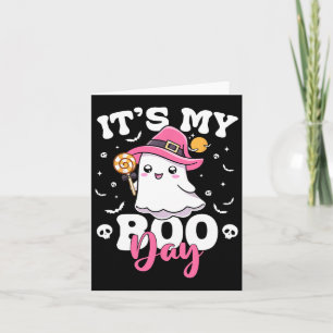 Tarjeta Mi Día de Boo Cute Cumpleaños de Halloween Fantasm