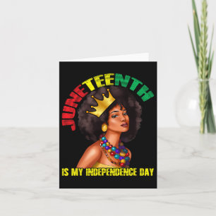 Tarjeta Mi Día de la Independencia Mujer Africana Melanina