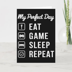 Tarjeta Mi Día Perfecto Jugar Juegos Comer Dormir Repetir
