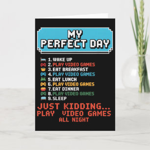 Tarjeta Mi Día Perfecto Jugar Videojuegos Divertido Gamer 
