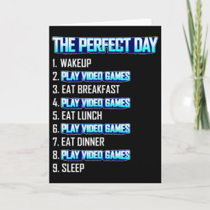Tarjeta Mi Día Perfecto Jugar Videojuegos Divertido Genial