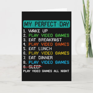 Tarjeta Mi Día Perfecto Jugar Videojuegos Divertido Jugado