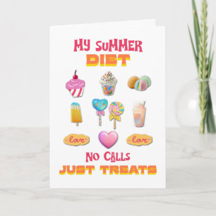 Tarjeta Mi dieta de verano sin llamadas solo golosinas