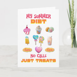 Tarjeta Mi dieta de verano sin llamadas solo golosinas