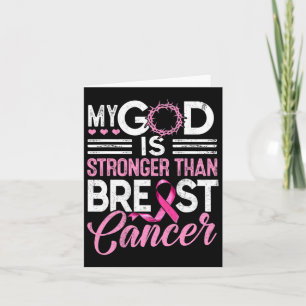 Tarjeta Mi Dios Es Más Fuerte Que La Cinta Rosa Del Cáncer