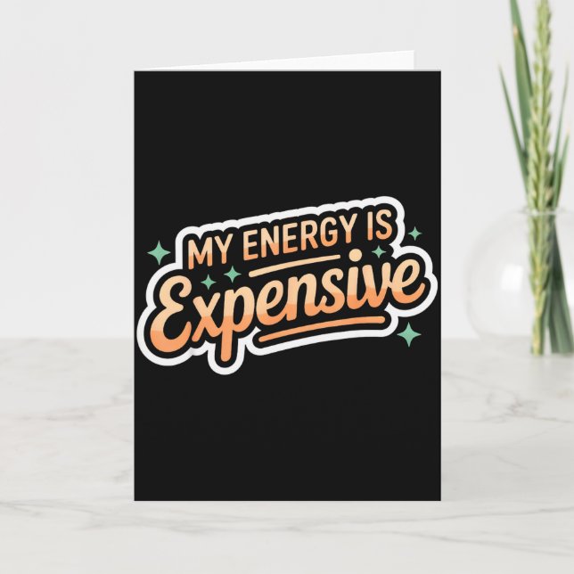 Tarjeta Mi Energía Es Cara Estética Retro Empoderante  (Anverso)