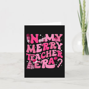 Tarjeta Mi Era de Maestro Alegre Retro Groovy Navidad Prof