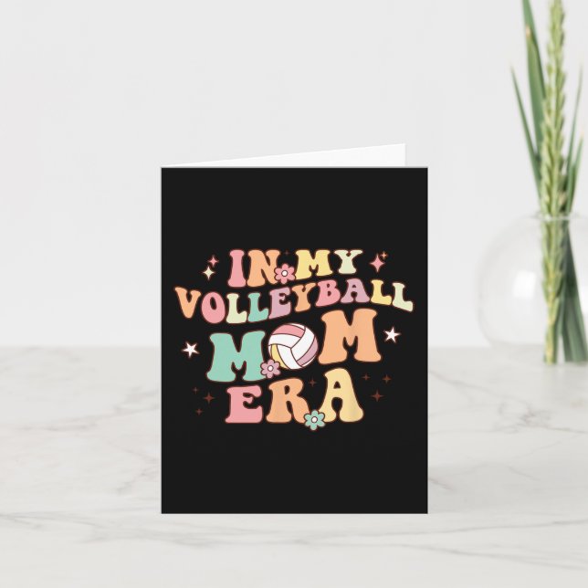 Tarjeta Mi Era de Mamá de Voleibol Día de Juego Lindo Retr (Anverso)