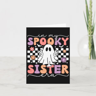 Tarjeta Mi Era Hermana Espeluznante Retro Fantasma Hallowe