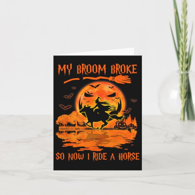 Tarjeta Mi escoba se rompió, así que ahora monto a caballo (Anverso)