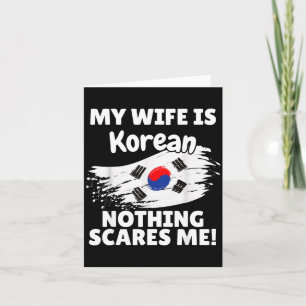 Tarjeta Mi esposa es coreana divertido regalo de la bander