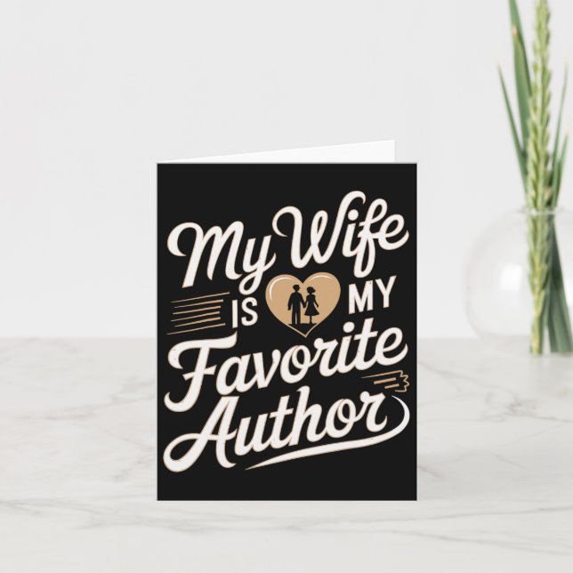 Tarjeta Mi esposa es mi autor favorito Apparel Saying Vale (Anverso)