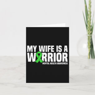 Tarjeta Mi Esposa Es Una Cinta Verde Guerrera De Salud Men