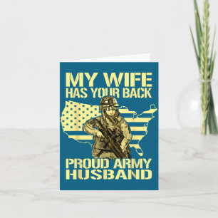 Tarjeta Mi esposa tu espalda - orgulloso esposo militar ej
