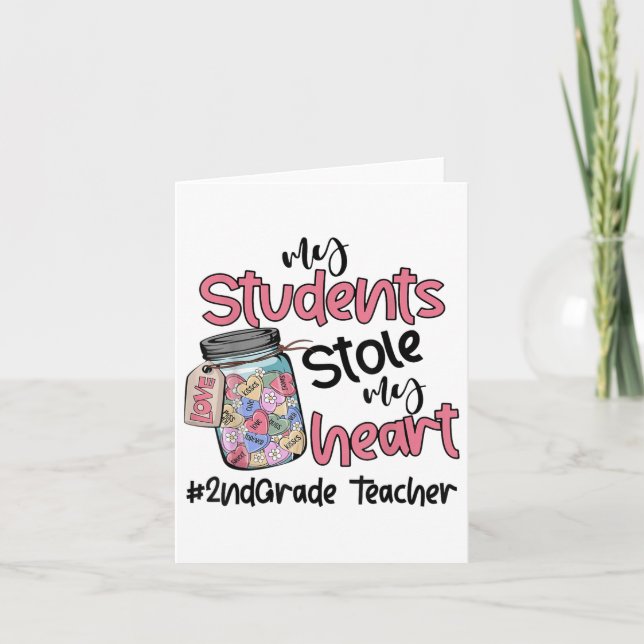 Tarjeta Mi estudiante me robó el corazón Profesor de segun (Anverso)