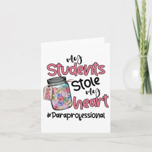 Tarjeta Mi estudiante robó mi corazón Paraprofesional Vale