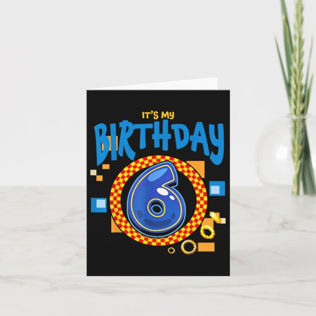 Tarjeta Mi familia de cumpleaños número 6 coincide con el  (Anverso)