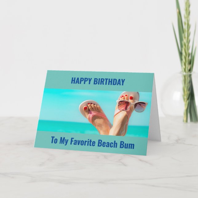TARJETA MI FAVORITO "BEACH BUM" FELIZ CUMPLEAÑOS (Anverso)