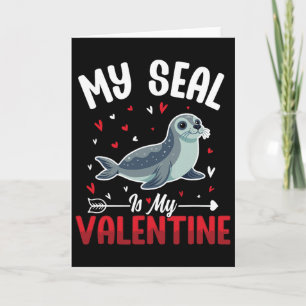 Tarjeta Mi foca es mi San Valentín Amantes de animales mar